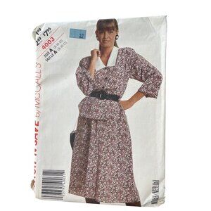 80s McCalls 4003 Sewing Pattern Size A 8-10-12 Misses Blouse & Skirt Retro UNCUT